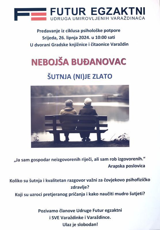 Predavanje iz ciklusa psihološke potpore ˝Šutnja (ni)je zlato˝