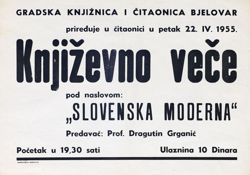 Književno veče ˝Slovenska moderna˝