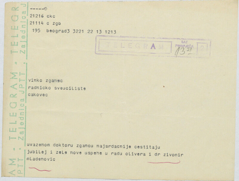 Telegram - Etnografski muzej Zagreb