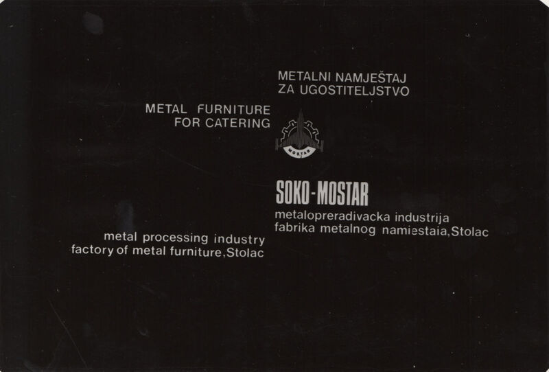 SOKO-MOSTAR Metalni namještaj za ugostiteljstvo