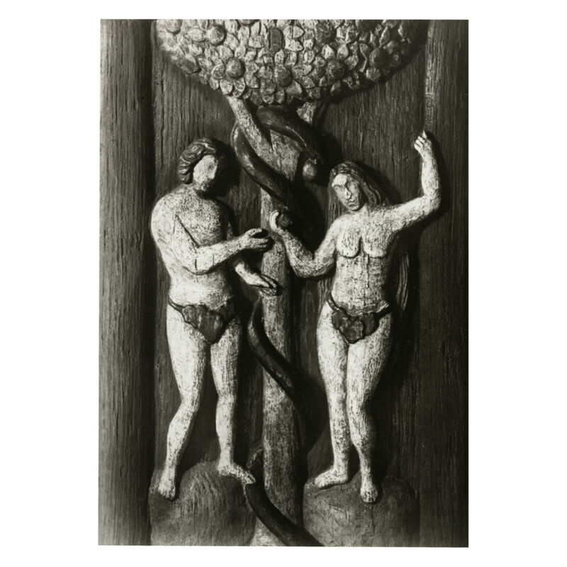 Národní Museum v Praze - národopisné oddělení : Adam s Evou pod stromen poznání