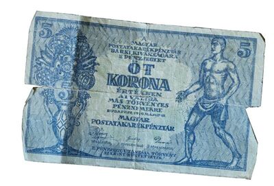 Novčanica, 5 mađarskih kruna, BUDAPEST, 1919.