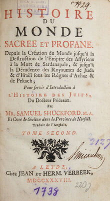 Histoire du monde sacree et profane