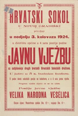 Javna vježba Hrvatskog sokola u Novoj Gradiški