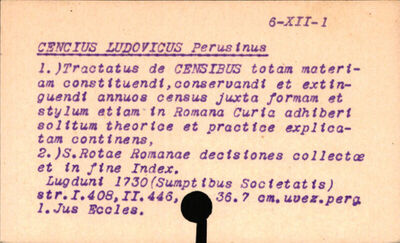 Tractatus Ludouici Cencii juris consulti perusini De censibu