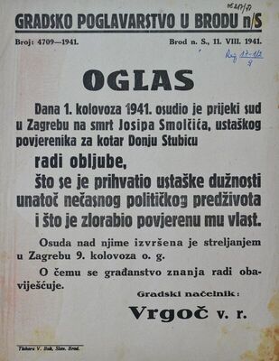 Osuda Josipa Smolčića