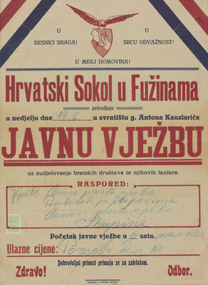 Javna vježba Hrvatskog sokola u Fužinama