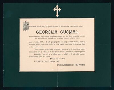 Osmrtnica Georgije Čugmal