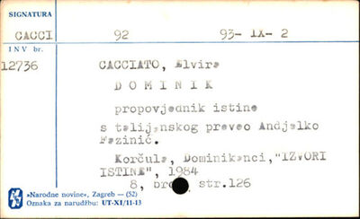 Dominik : propovjednik istine / Elvira Cacciato : [s talijan
