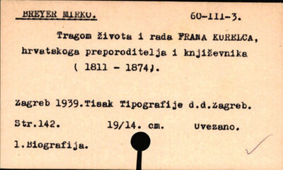 Tragom života i rada Frana Kurelca hrvatskog preporoditelja 