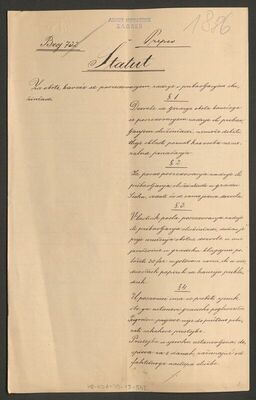 Statuti za obrte u Sisku i Glini, pravila