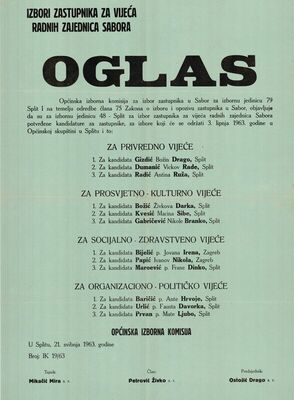 Izbori zastupnika za vijeća radnih zajednica Sabora