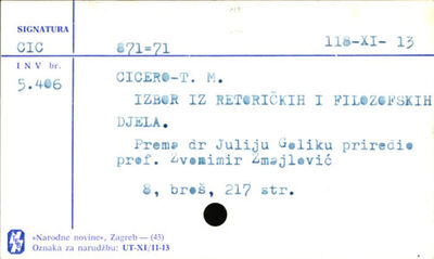 Izbor iz retoričkih i filozofskih djela M. Tulija Cicerona /