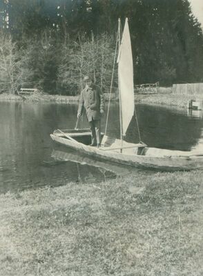 Giovanni Paolo Polesini u drvenoj jedrilici