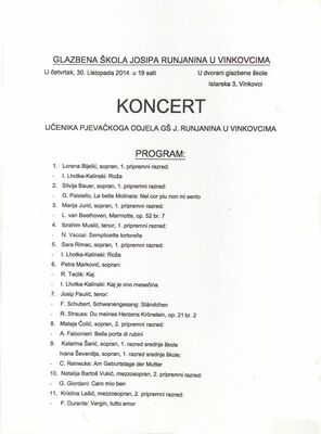 Spomenica Glazbene škole Josipa Runjanina Vinkovci 2013.-201