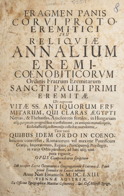 Fragmen panis corvi proto-eremitici seu reliquiae annalium e