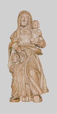 Sculpture - Group in a wooden tabernacle - Blessed Virgin Ma