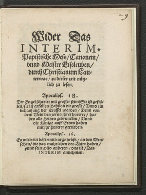 Wider das Interim, papistische Mess, Canonem unnd Meister Ei