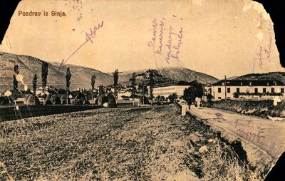 Panorama grada Sinja (Domobranska vojarna - Reiner kaserne)