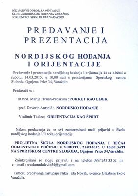 Predavanje i prezentacija nordijskog hodanja i orijentacije,