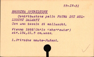 Contribuzione della fauna dei molluschi dalmati / per Spirid