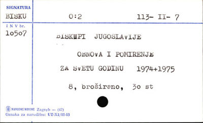 Obnova i pomirenje : pastirsko pismo biskupa Jugoslavije za 