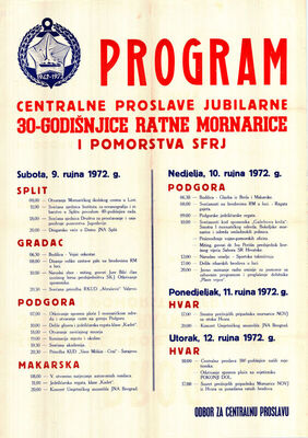 Centralna proslava jubilarne 30. godišnjice ratne mornarice 
