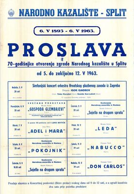 Proslava 70. godišnjice otvorenja zgrade HNK u Splitu