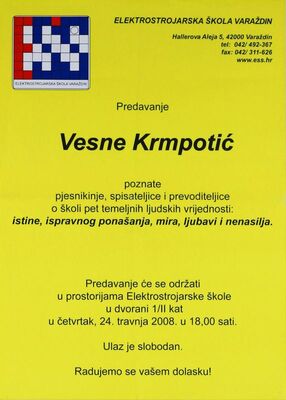 Predavanje Vesne Krmpotić o školi pet temeljnih ljudskih vri