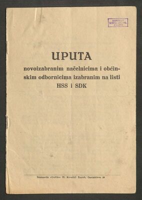 "Uputa novoizabranim načelnicima i općinskim odbornicima iza