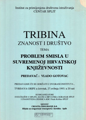 Problem smisla u suvremenoj Hrvatskoj književnosti, Vlado Go