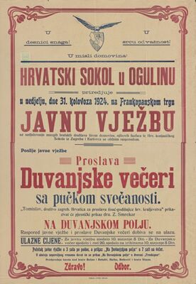 Javna vježba Hrvatskog sokola u Ogulinu