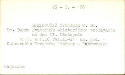 Dr. Eugen Kvaternik : historijsko predavanje za dan 11. list