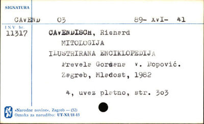 Mitologija : ilustrirana enciklopedija / priredili Richard C