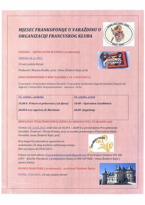 Mjesec frankofonije u Varaždinu u organizaciji Francuskog kl