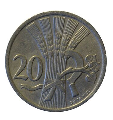ČEHOSLOVAČKA, kovanica od 20 kruna, 1921.