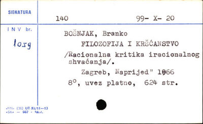 Filozofija i kršćanstvo : racionalna kritika iracionalnog sh