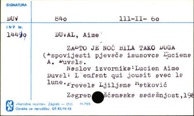 Zašto je noć bila tako duga : ispovijesti pjevača isusovca L