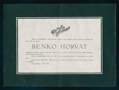 Osmrtnica Benka Horvata