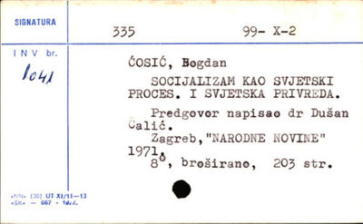 Socijalizam kao svjetski proces i svjetska privreda / Bogdan