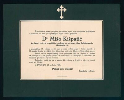 Osmrtnica Mije Kišpatića