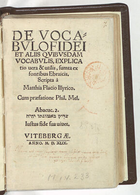 De vocabulo fidei et aliis quibusdam vocabulis : explicatio 