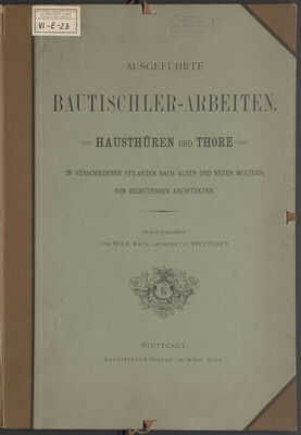 LIB-001615: Ausgeführte Bautischler-Arbeiten. Hausthüren und