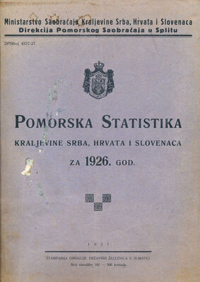 PPMHP 155095: Pomorska statistika Kraljevine Srba, Hrvata i 
