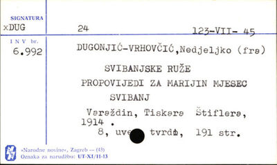 Svibanjske Ruže : propovijedi za Marijin mjesec svibanj : pr