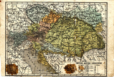 Karta Austro-ugarske iz sredine 19. s.