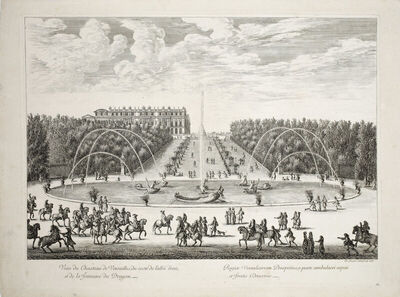 Veduta Versailles od strane Vodene aleje i Zmajeve fontane