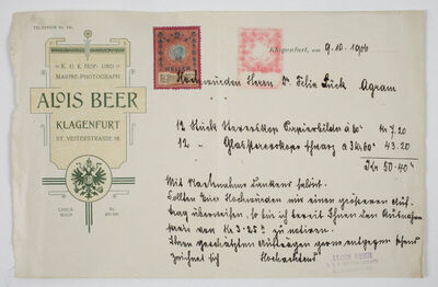 K.U.K. Hof-und Marine Photograph ALOIS BEER Klagenfurt St.Ve