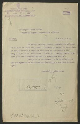 Kraljevsko redarstveno ravnateljstvo u Zagrebu izvještava o 