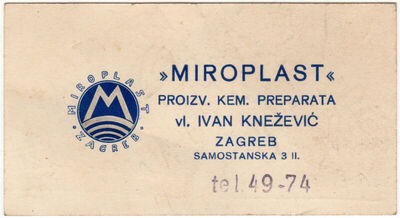 'MIROPLAST' proizv. kewm. preparata